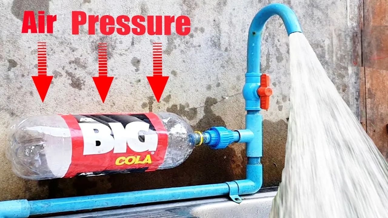(ویدئو) یک ایده بی دردسر برای افزایش فشار لوله آب با بطری پلاستیکی