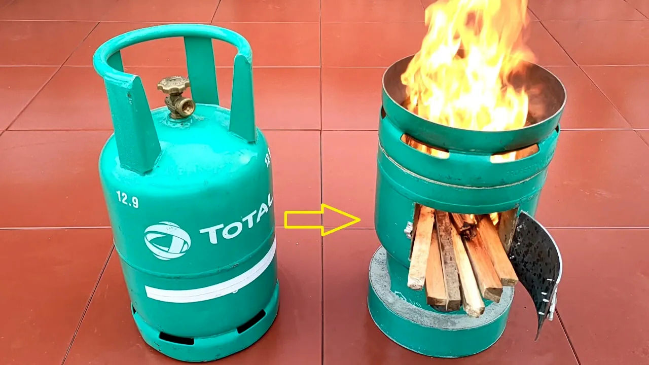 (ویدئو) یک روش برای ساخت اجاق هیزمی با کپسول گاز قدیمی 