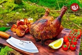 ببینید| غذای روستایی در انگلیس؛ پخت مرغ کامل و سیب زمینی در دل جنگل