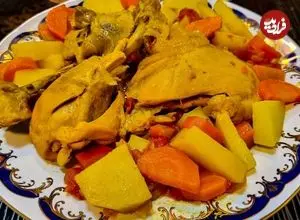 ببینید| طرز تهیه یک غذای سالم و خوشمزه با مرغ و سیب زمینی