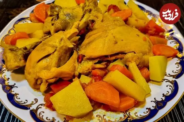 ببینید| طرز تهیه یک غذای سالم و خوشمزه با مرغ و سیب زمینی
