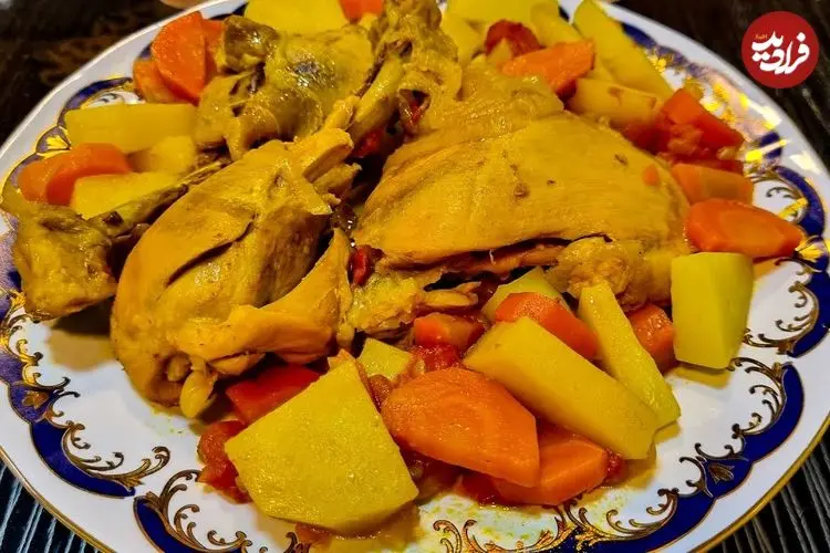 ببینید| طرز تهیه یک غذای سالم و خوشمزه با مرغ و سیب زمینی