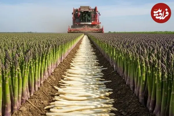 ببینید| چگونه کشاورزان آمریکایی هزاران کیلو مارچوبه را برداشت می کنند؟