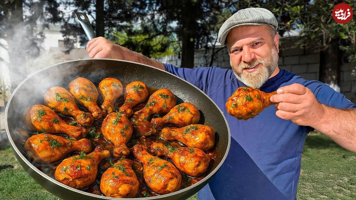 ببینید؛ غذای روستایی در آذربایجان؛ پخت غذا با ران مرغ