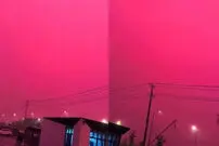 ببینید| آسمان صورتی چینی‌ها را غافلگیر کرد