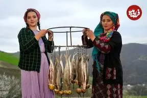 ببینید| غذای روستایی در ایران؛ کباب کردن ماهی در تنور و پخت نان تافتون
