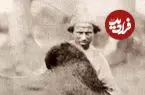 عکس| سفر به ایران قدیم؛ کشاورز ایرانی دوران قاجار با گاو در مزرعه