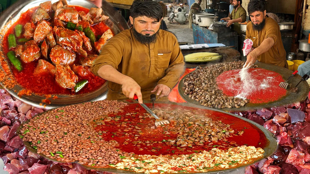 (ویدئو) غذای خیابانی در پاکستان؛ جگر سرخ شده با ادویه در پیشاور 