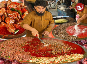 (ویدئو) غذای خیابانی در پاکستان؛ جگر سرخ شده با ادویه در پیشاور 