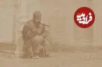 عکس| سفر زمان؛ چپق کشیدن مرد تهرانی در پارک در دوران ناصرالدین شاه