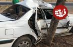 ( ویدیو) اولین ویدیو از تصادف شدید یک پژو پارس با درخت در کرج