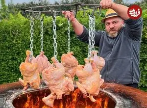 ببینید| غذای روستایی در آذربایجان؛ کباب مرغ در تنور با روشی متفاوت