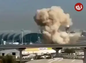 ببینید| برخورد پهپاد به فرودگاه دبی