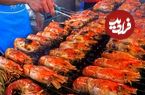 ببینید؛ غذای خیابانی در تایلند؛ میگو و ماهی مرکب کبابی در بانکوک