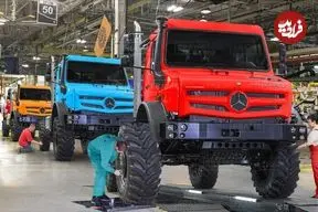 ببینید| نگاهی به مراحل تولید کامیون های آفرود یونیماگ مرسدس بنز 