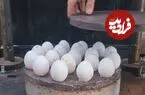 ببینید| آزمون حیرت‌انگیز استحکام تخم‌مرغ