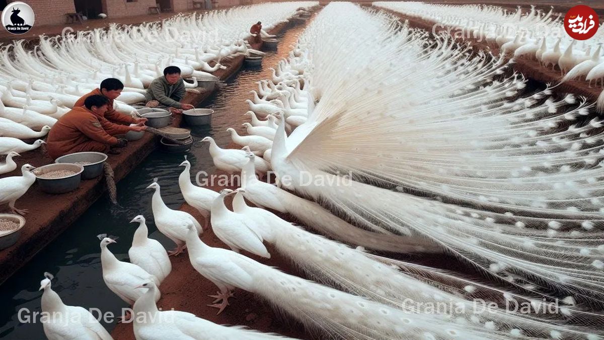 (ویدئو) روش متفاوت چینی ها برای پرورش و فرآوری هزاران طاووس زیبا