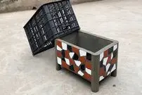 ببینید| یک ترفند ساده برای ساخت گلدان با سیمان، جعبه میوه و کاشی شکسته