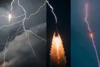 عکس| برخورد صاعقه به موشک؛ یک رویداد شگفت‌انگیز