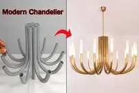 ببینید| نحوه درست کردن یک لوستر زیبا با استفاده از لوله پی وی سی در خانه