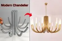 ببینید| نحوه درست کردن یک لوستر زیبا با استفاده از لوله پی وی سی در خانه