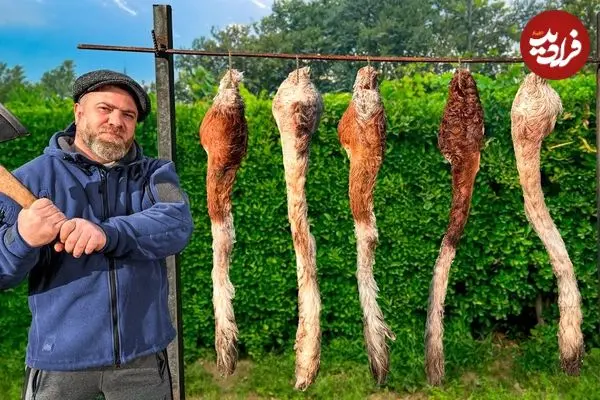 ببینید| غذای روستایی در آذربایجان؛ پخت یک غذای خاص با دُم گاو