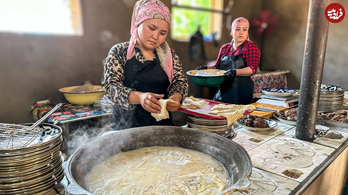 ببینید؛ غذای خیابانی در ازبکستان؛ تهیه غذای سنتی بش بارماق با گوشت اسب در تاشکند