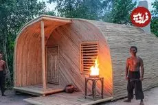 ببینید| مراحل ساخت یک ویلای خاص با چوب بامبو در جنگل های کامبوج