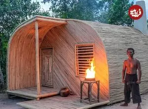 ببینید| مراحل ساخت یک ویلای خاص با چوب بامبو در جنگل های کامبوج