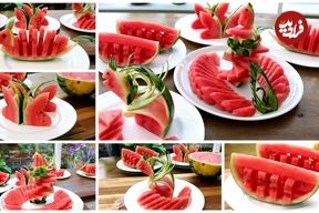 ببینید؛ 5 ایده ساده، زیبا و سریع برای برش و تزئین هندوانه 