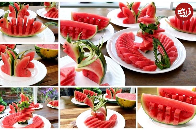 ببینید؛ 5 ایده ساده، زیبا و سریع برای برش و تزئین هندوانه 