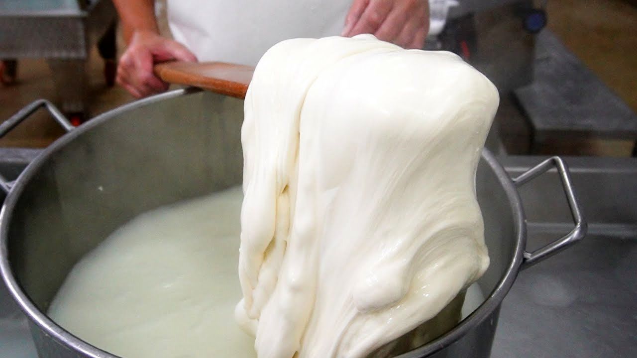 (ویدئو) فرآیند شگفت انگیز درست کردن پنیر سنتی موزارلا در ایتالیا