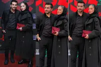 ببینید| ارسلان قاسمی در مراسم اکران فیلم «بی‌دار» برای اولین بار با همسرش دیده شد 