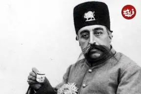 عکس| سفر زمان؛ تصویر رنگی‌شدۀ «مظفرالدین شاه» با فنجان قهوه