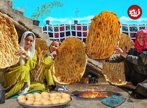 ببینید؛ غذای روستایی در افغانستان؛ پخت عدسی و نان سنتی در روستایی کوهستانی