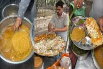 ببینید؛ غذای خیابانی در هند؛ پخت غذای سنتی چوله کولچه در قاضی آباد