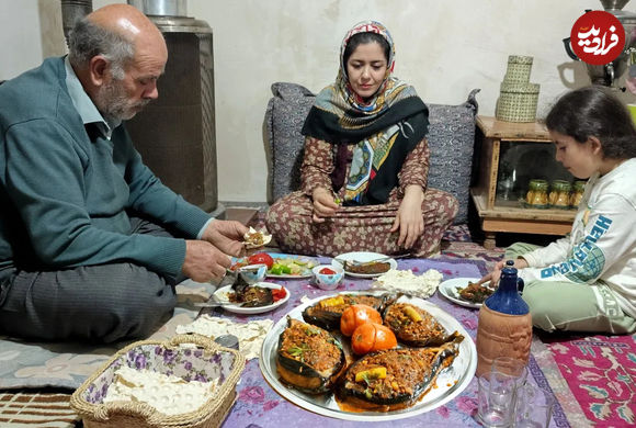 (ویدئو) نحوه پخت دلمه بادمجان به روش بانوی روستایی ارومیه ای