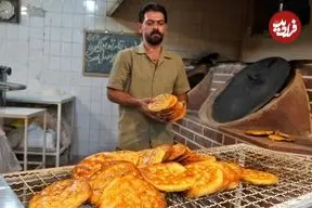ببینید| مراحل دیدنی پخت نان شیرمال در تنور و در شهر خوانسار
