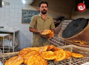 ببینید| مراحل دیدنی پخت نان شیرمال در تنور و در شهر خوانسار