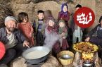 ببینید؛ غذای روستایی در افغانستان؛ پخت خورشت بامیه در کوهستان