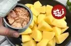 ببینید| طرز تهیه یک کوکو جدید و ساده با سیب زمینی و تن ماهی