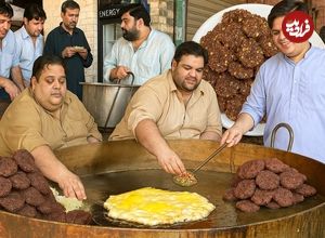 ببینید؛ غذای خیابانی در افغانستان؛ پخت 1000 کیلو چپلی کباب؛ غذای محبوب افغان ها