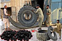 ببینید؛ مراحل بازیافت لاستیک کهنه و تولید بوش پلاستیکی خودرو در پاکستان
