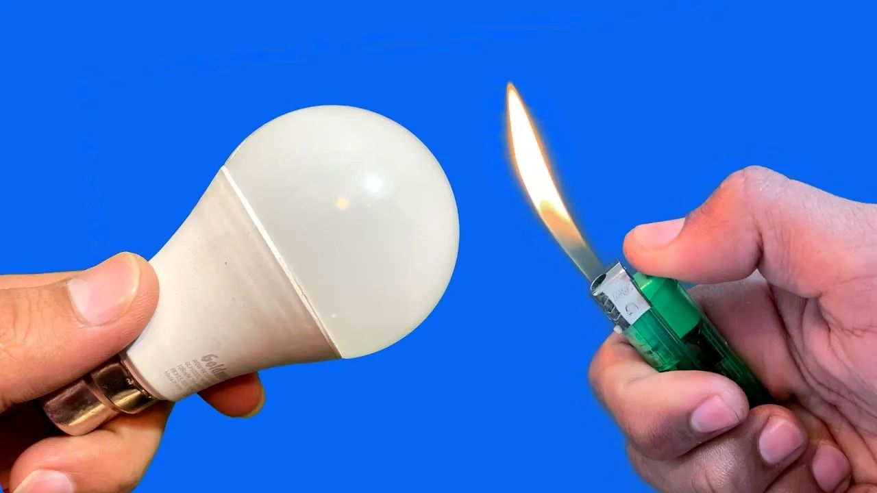(ویدئو) نحوه تعمیر لامپ ال ای دی (LED) با فندک به روش برقکار آمریکایی