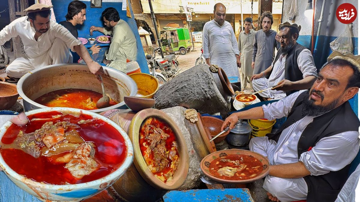 ببینید؛ غذای خیابانی در پاکستان؛ پخت 200 کیلو کله پاچه در پیشاور