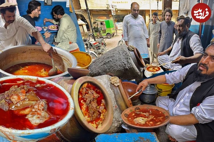 ببینید؛ غذای خیابانی در پاکستان؛ پخت 200 کیلو کله پاچه در پیشاور