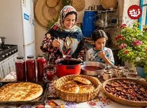 ببینید| غذای روستایی در ایران؛ پخت نان تازه و تهیه شربت آلو خانگی