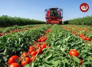 ببینید| چگونه آمریکایی ها هزاران تن گوجه فرنگی را برداشت و فرآوری می کنند؟