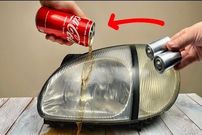 ببینید؛ یک ایده خلاقانه برای براق کردن چراغ جلوی خودرو با نوشابه و سنباده 