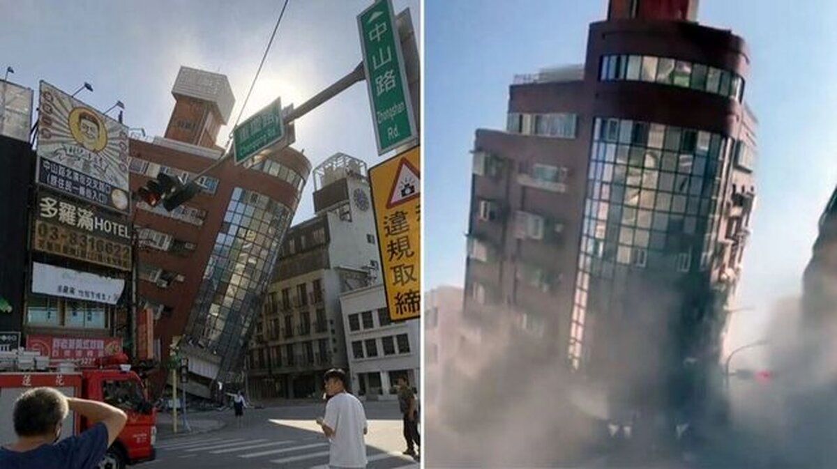 (ویدئو) تصاویری جدید آخرالزمانی از لحظه زلزله در تایوان